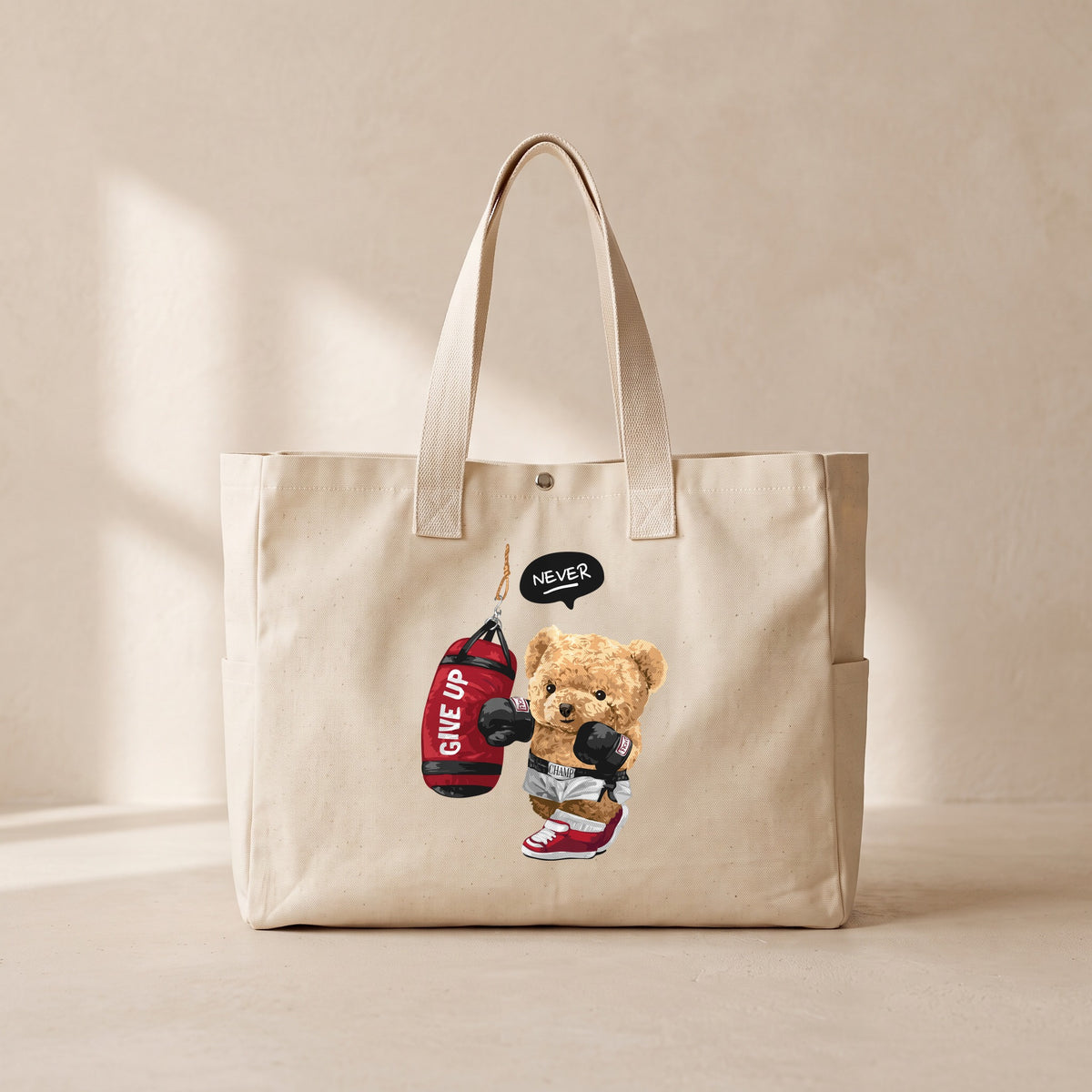 Give up - Çıtçıtlı Tote Bag