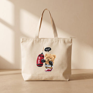 Give up - Fermuarlı Tote Bag