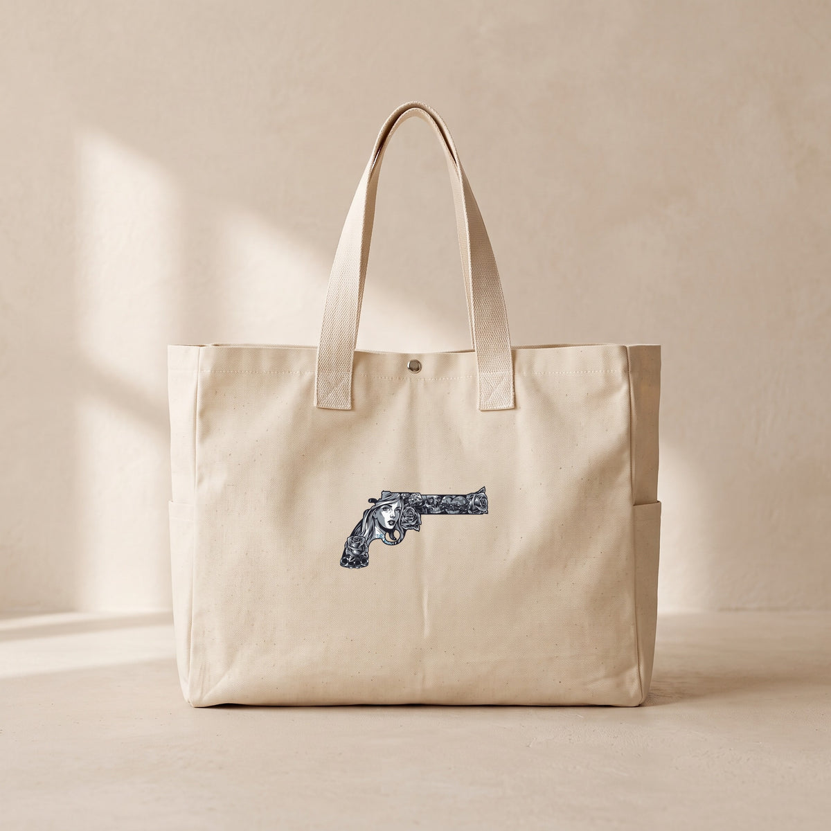 Gun - Çıtçıtlı Tote Bag