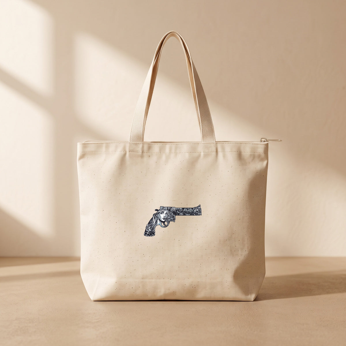 Gun - Fermuarlı Tote Bag