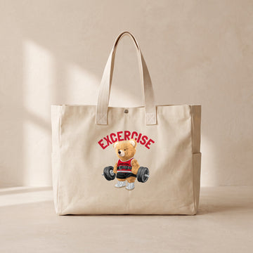 Gym Bear - Çıtçıtlı Tote Bag