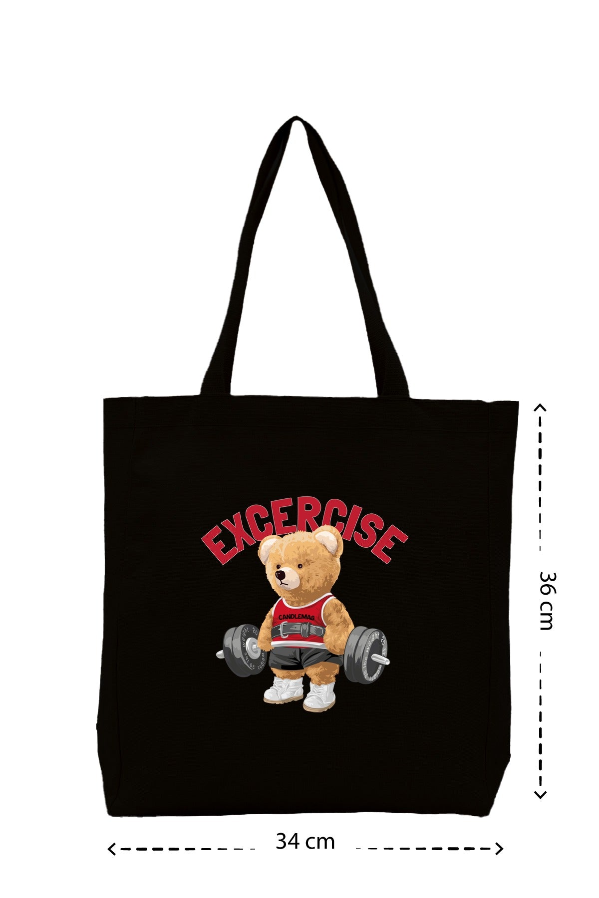 Gym Bear - Kanvas Çanta - Siyah
