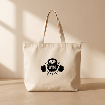 Gym - Fermuarlı Tote Bag