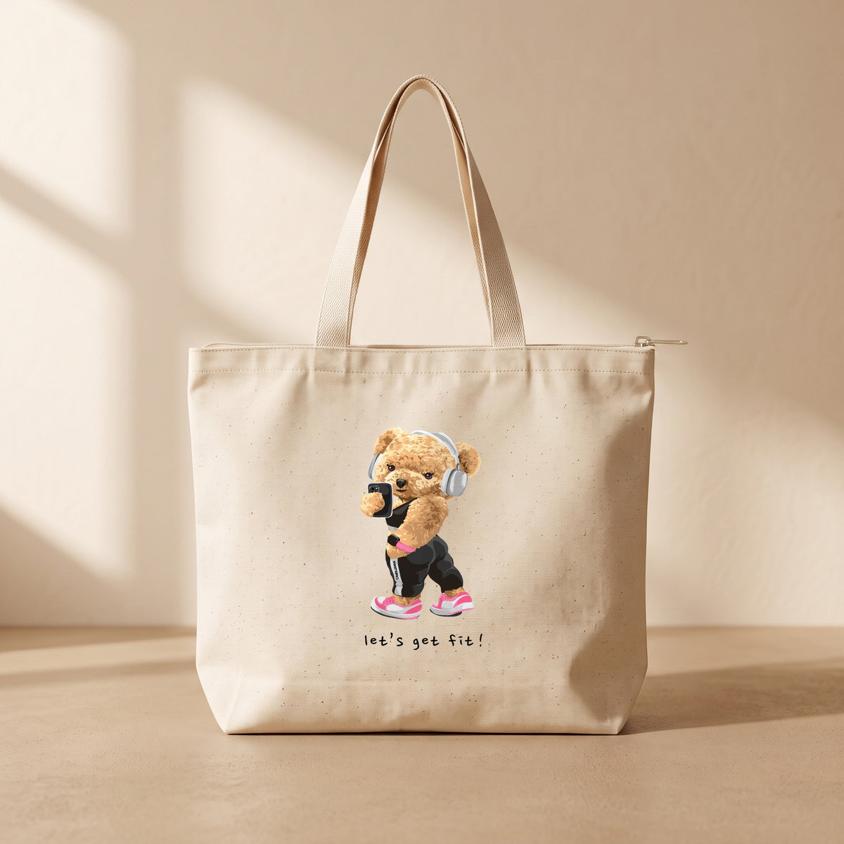 Gym Girl - Fermuarlı Tote Bag