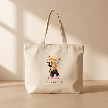 Gym Girl - Fermuarlı Tote Bag