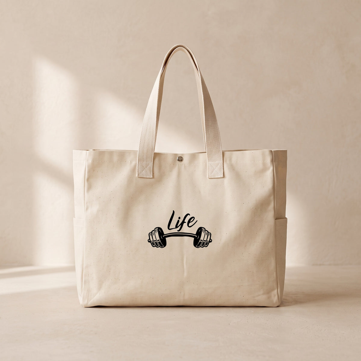 Gym Life - Çıtçıtlı Tote Bag