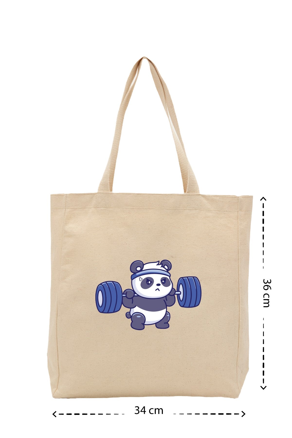 Gym Panda - Kanvas Çanta - Krem