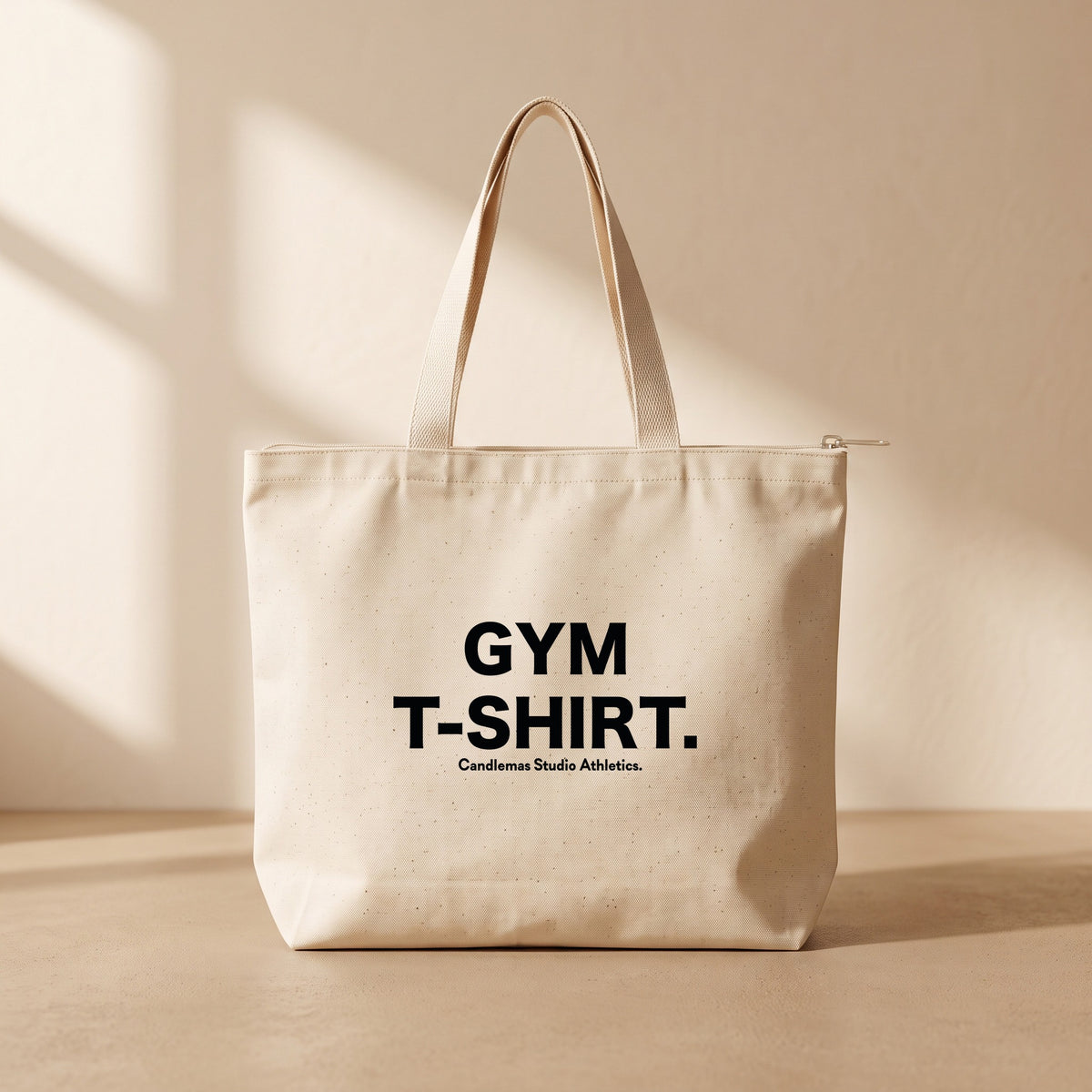" Gym T-Shirt " - Fermuarlı Tote Bag
