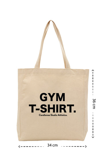 Gym T-Shirt - Kanvas Çanta - Krem