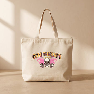 Gym Therapy - Fermuarlı Tote Bag