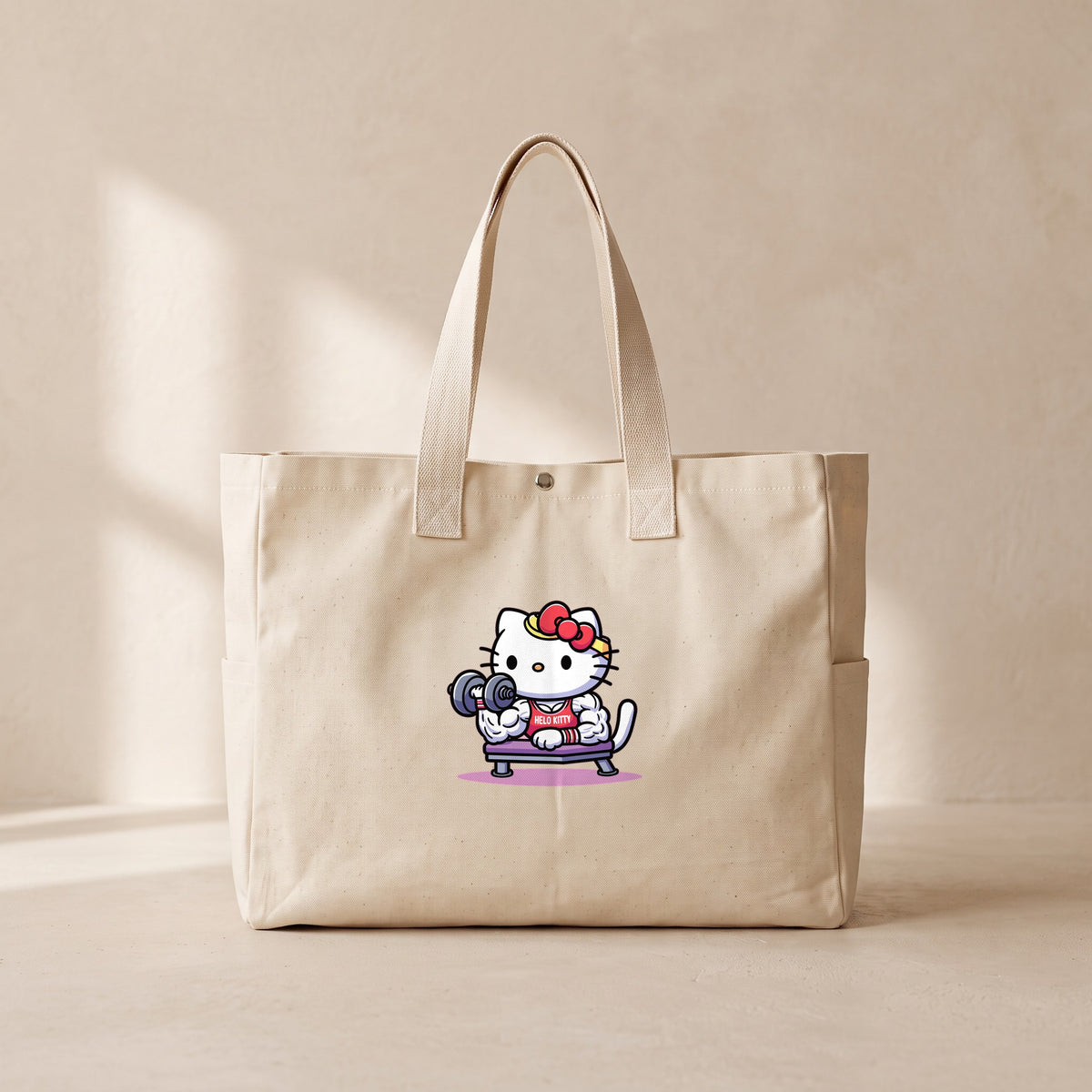 Hello Kitty Gym - Çıtçıtlı Tote Bag