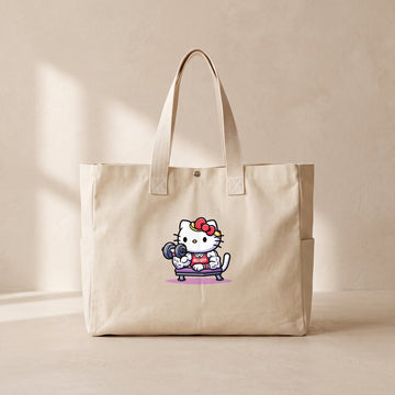 Hello Kitty Gym - Çıtçıtlı Tote Bag