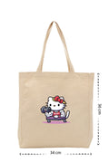 Hello Kitty Gym - Kanvas Çanta - Krem