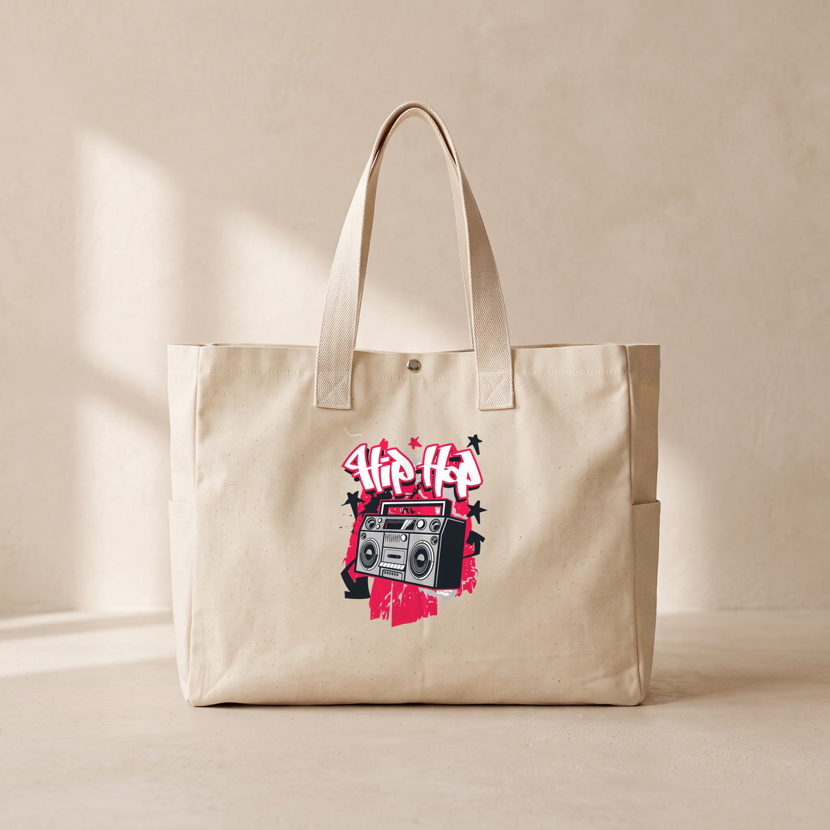 HipHop - Çıtçıtlı Tote Bag