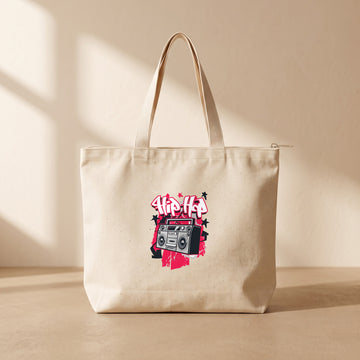 HipHop - Fermuarlı Tote Bag