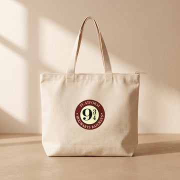 Hogwarts Railways - Fermuarlı Tote Bag