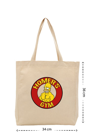 Homers Gym - Kanvas Çanta - Krem