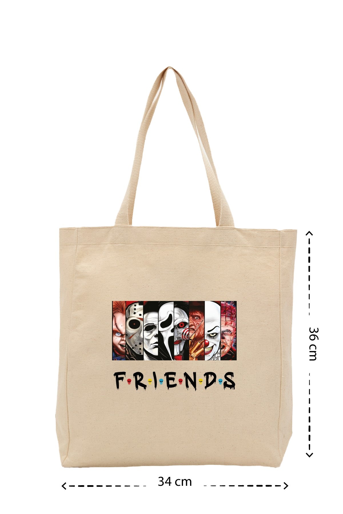 Horror Friends - Kanvas Çanta - Krem