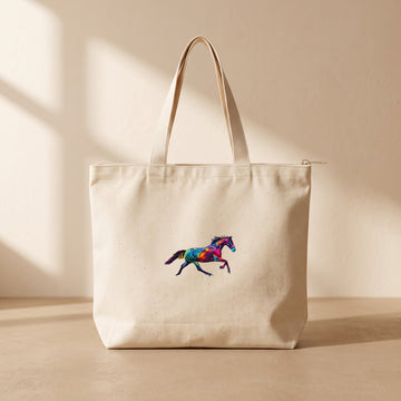 Horse - Fermuarlı Tote Bag
