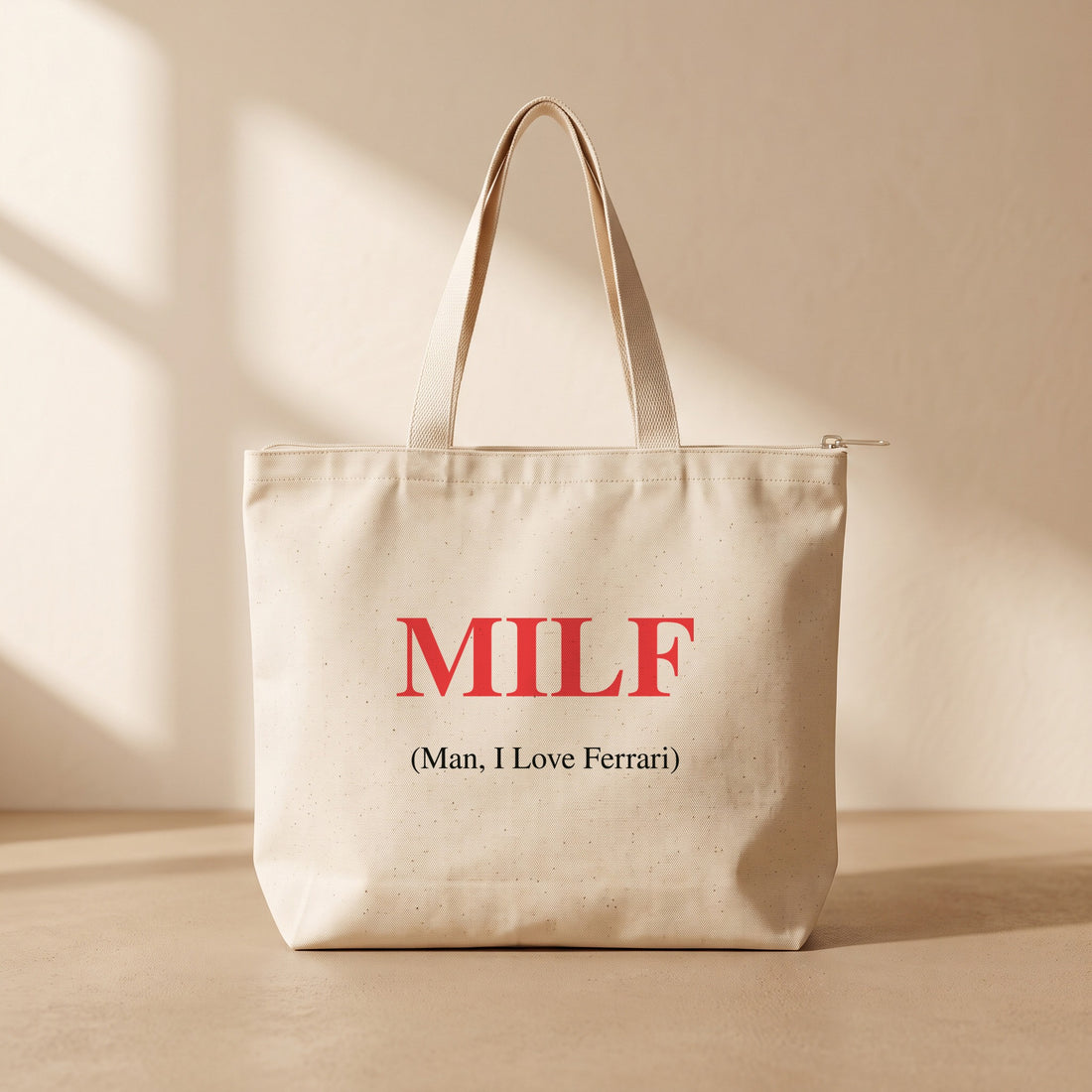 I love Ferrari - Fermuarlı Tote Bag