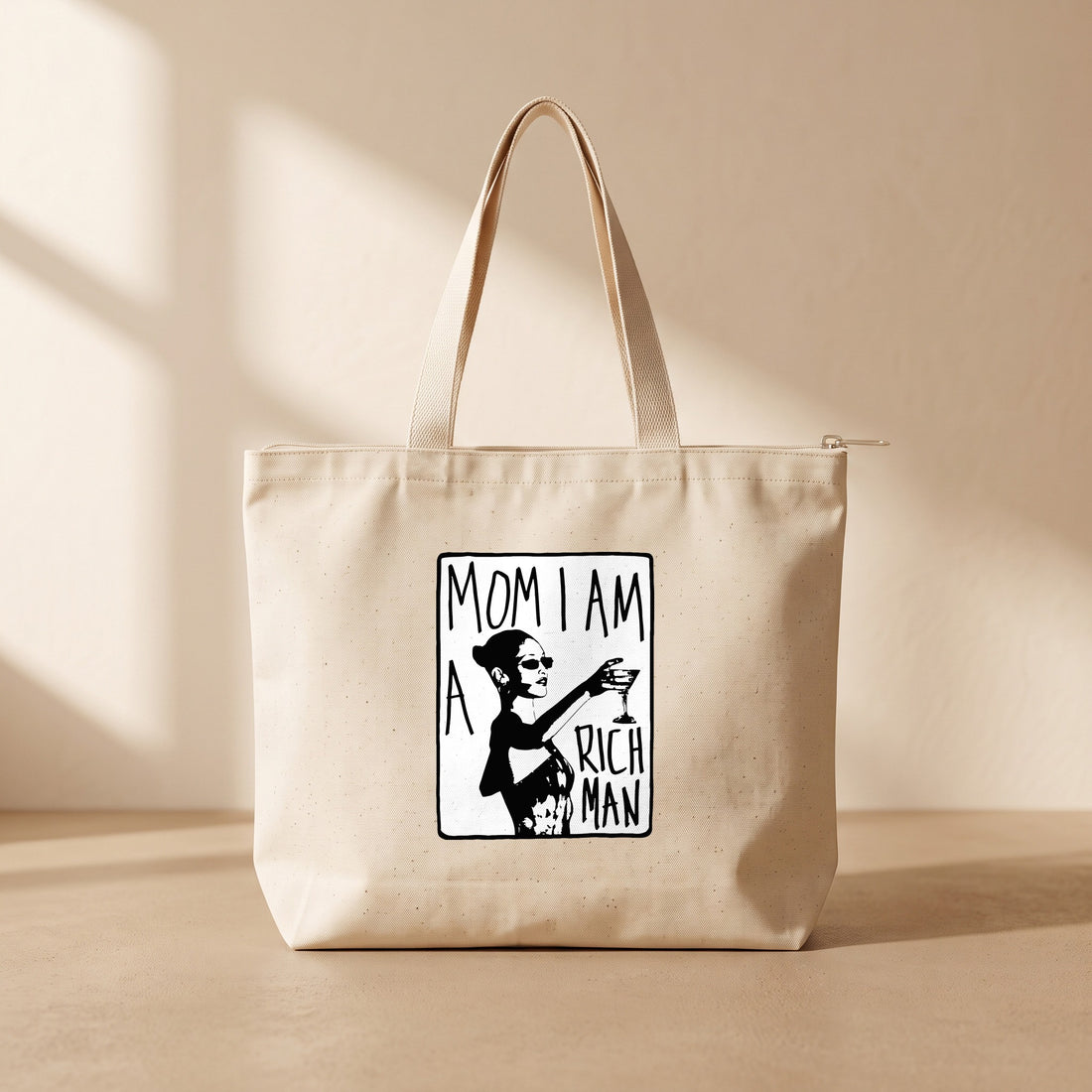 i'm a rich man - Fermuarlı Tote Bag