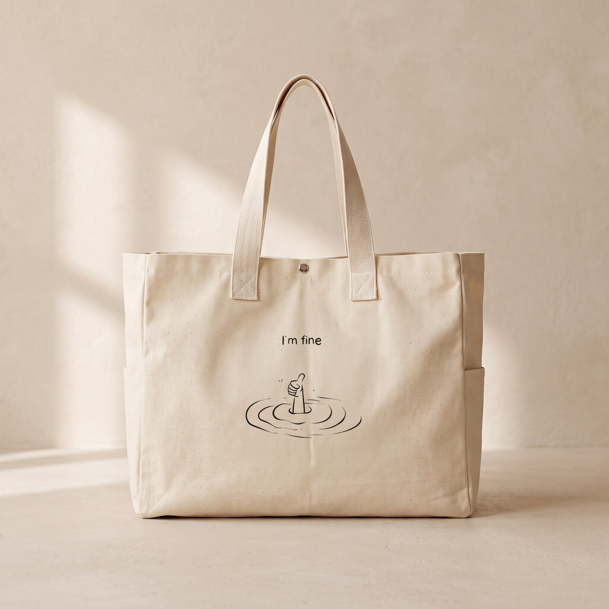 I'm Fine - Çıtçıtlı Tote Bag