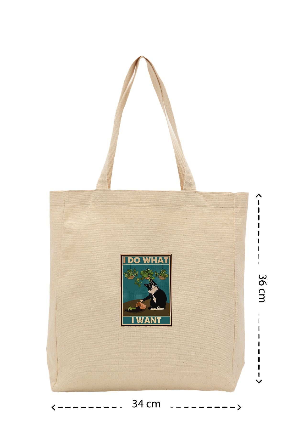 I Want - Kanvas Çanta - Krem