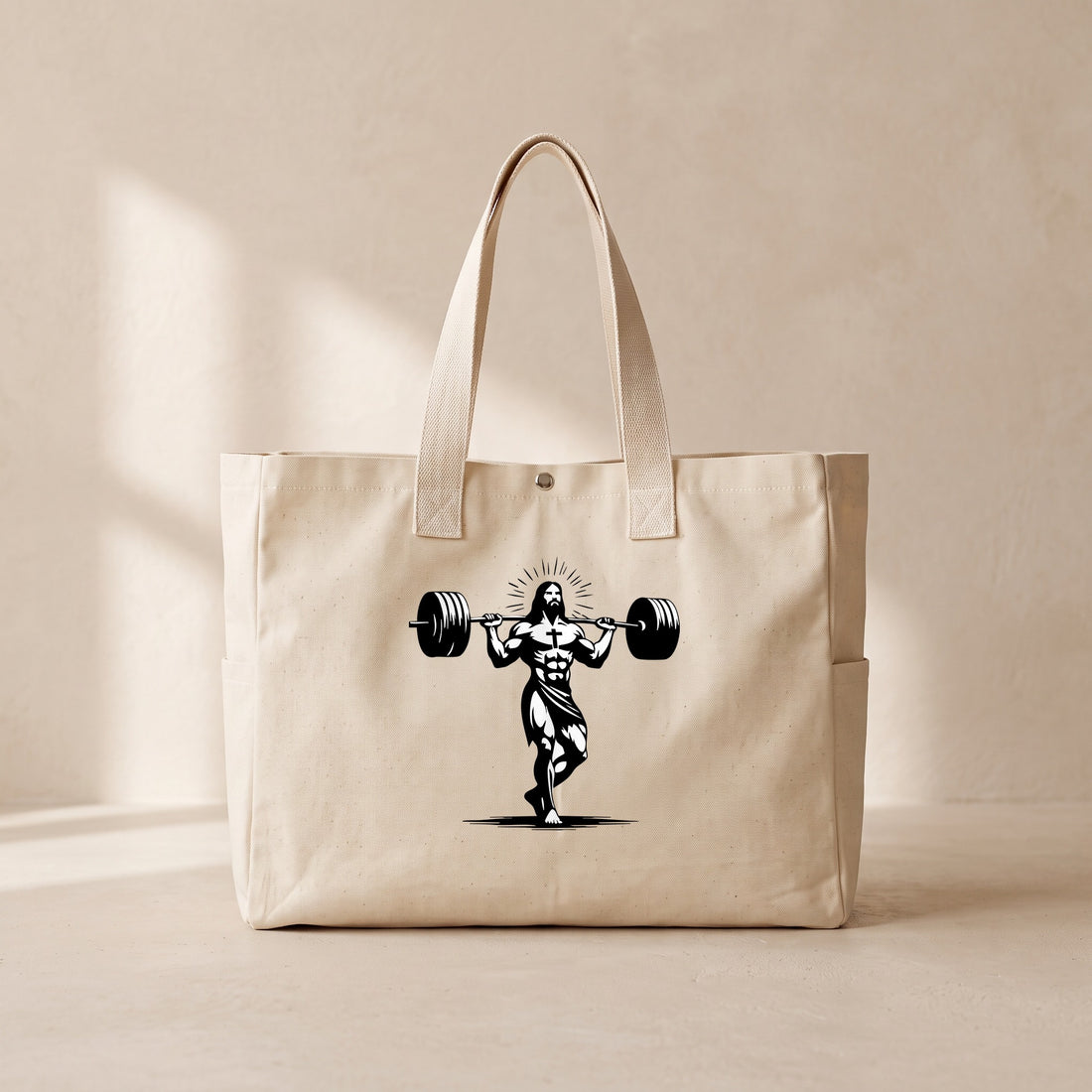 Jesus Gym - Çıtçıtlı Tote Bag