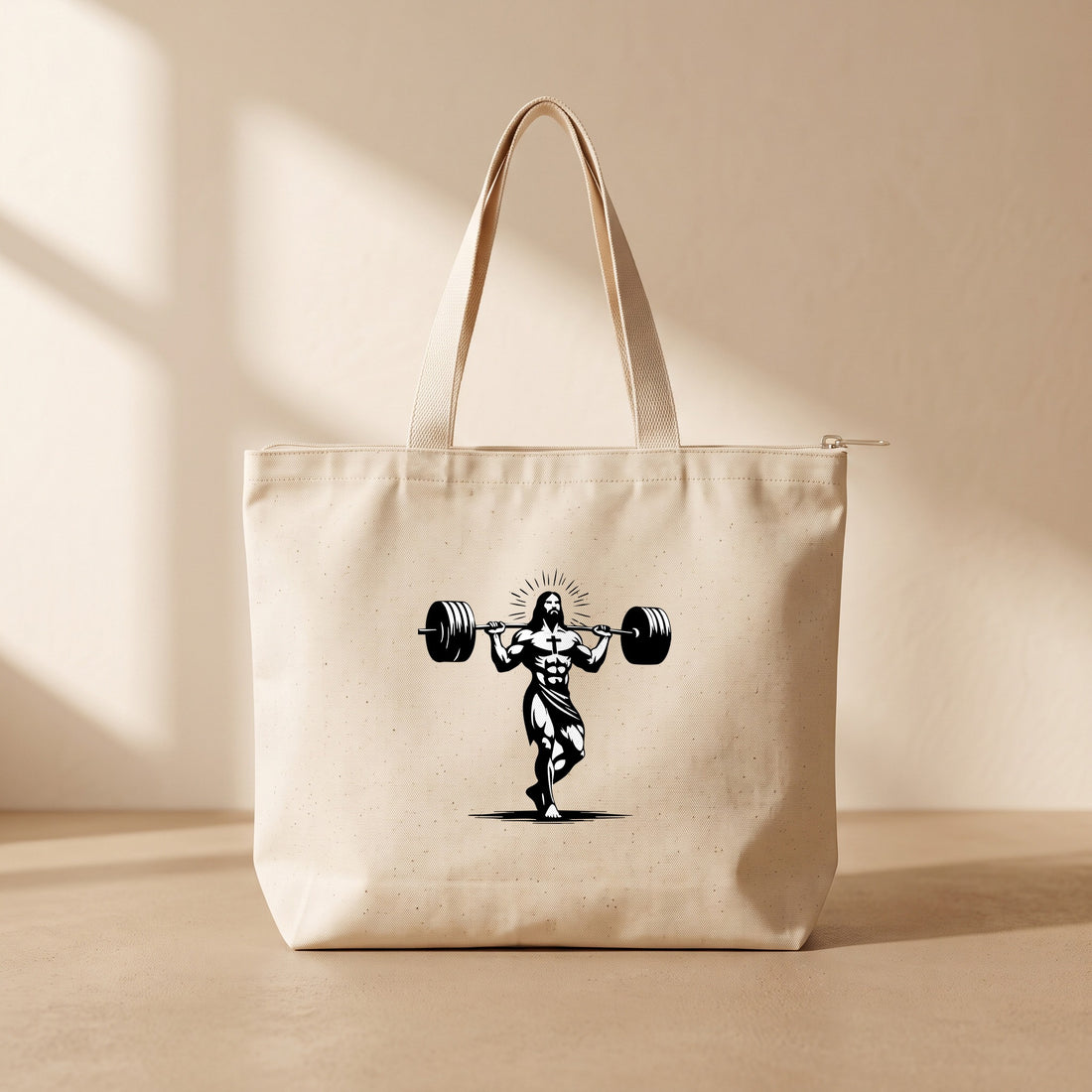 Jesus Gym - Fermuarlı Tote Bag