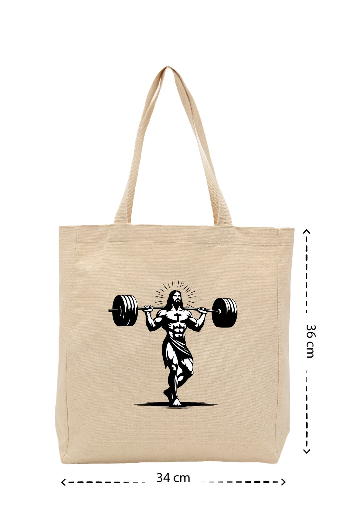 Jesus Gym - Kanvas Çanta - Krem