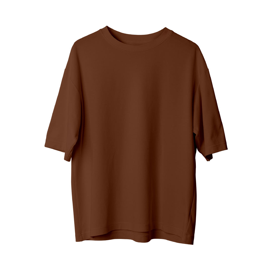 Oversize Basic T-shirt - Kahverengi