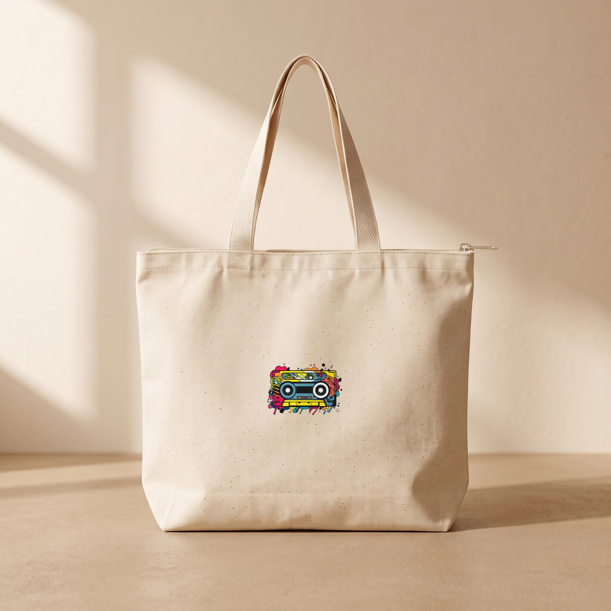 Kaset - Fermuarlı Tote Bag