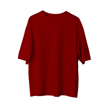 Oversize Basic T-shirt - Kırmızı