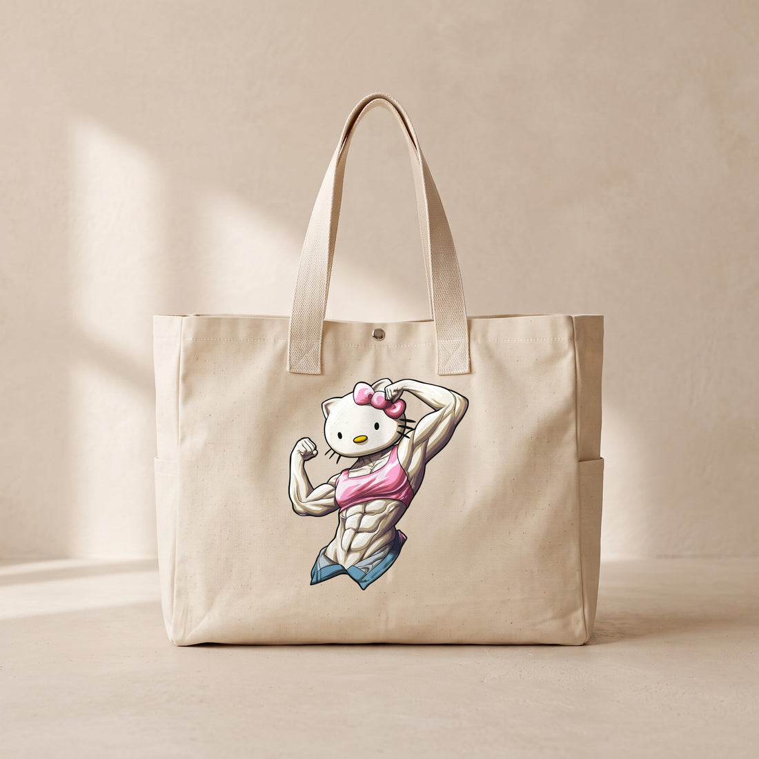 Kitty Gym - Çıtçıtlı Tote Bag