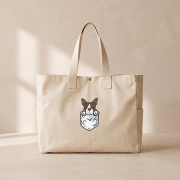 Köpek Cep - Çıtçıtlı Tote Bag