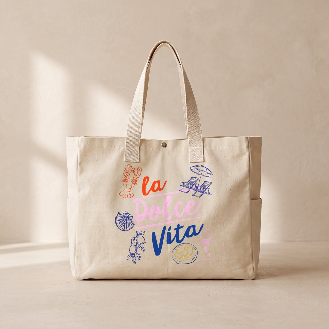 La Dolce Vita - Çıtçıtlı Tote Bag