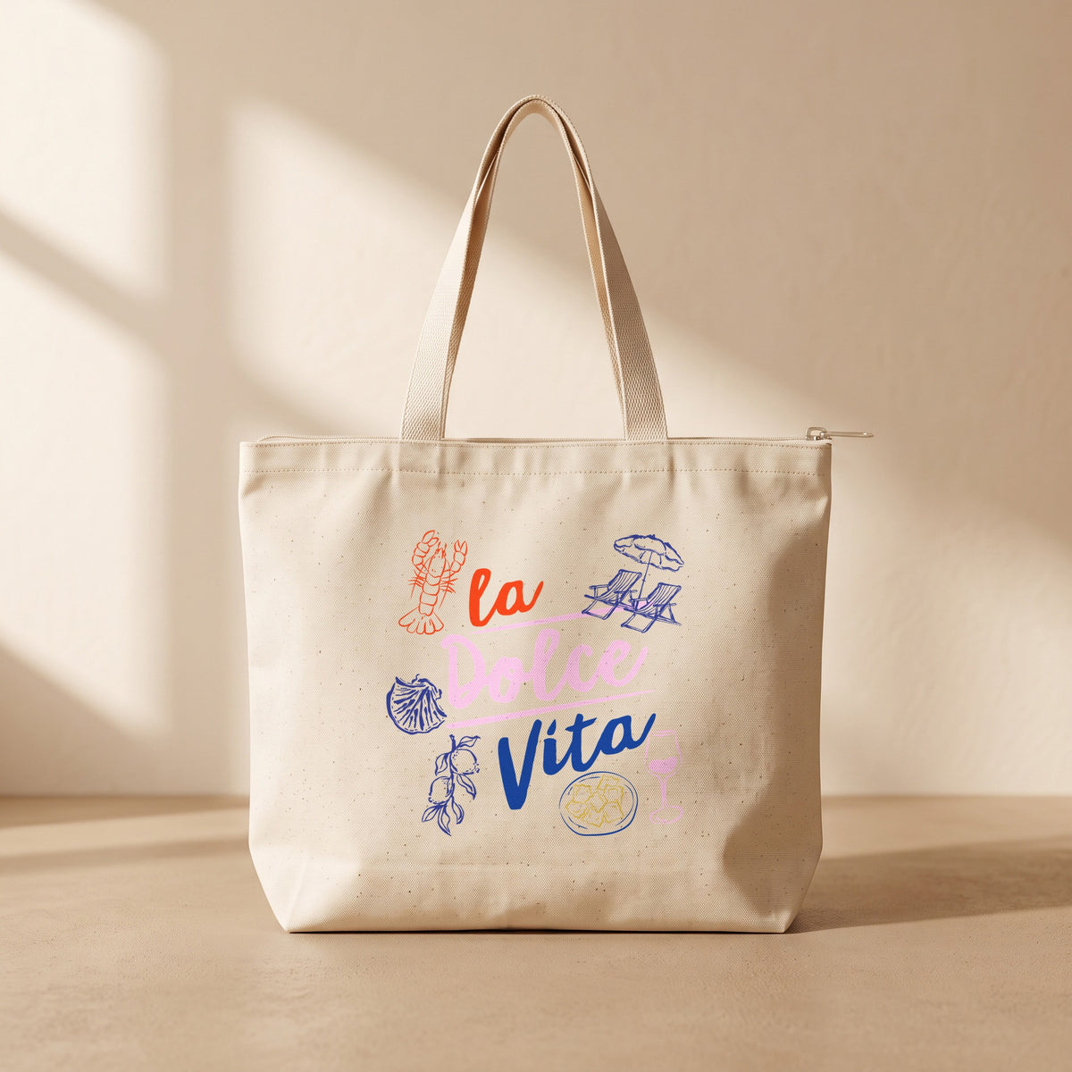 La Dolce Vita - Fermuarlı Tote Bag