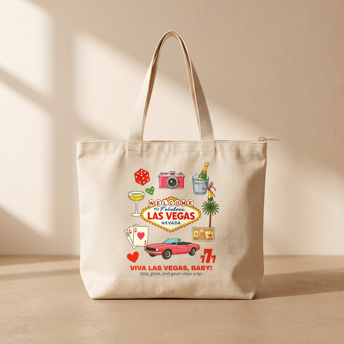 Las Vegas - Fermuarlı Tote Bag
