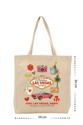 Las Vegas - Kanvas Çanta - Krem