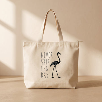 Leg Day - Fermuarlı Tote Bag