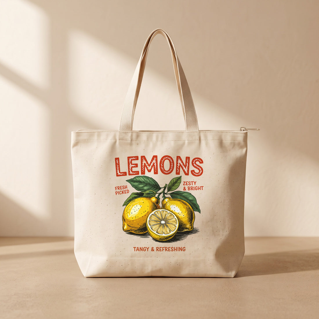 Lemons - Fermuarlı Tote Bag
