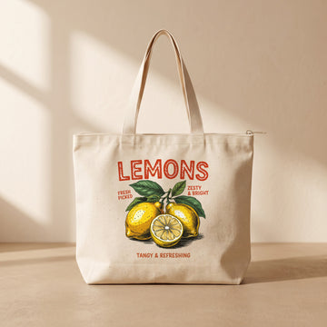 Lemons - Fermuarlı Tote Bag