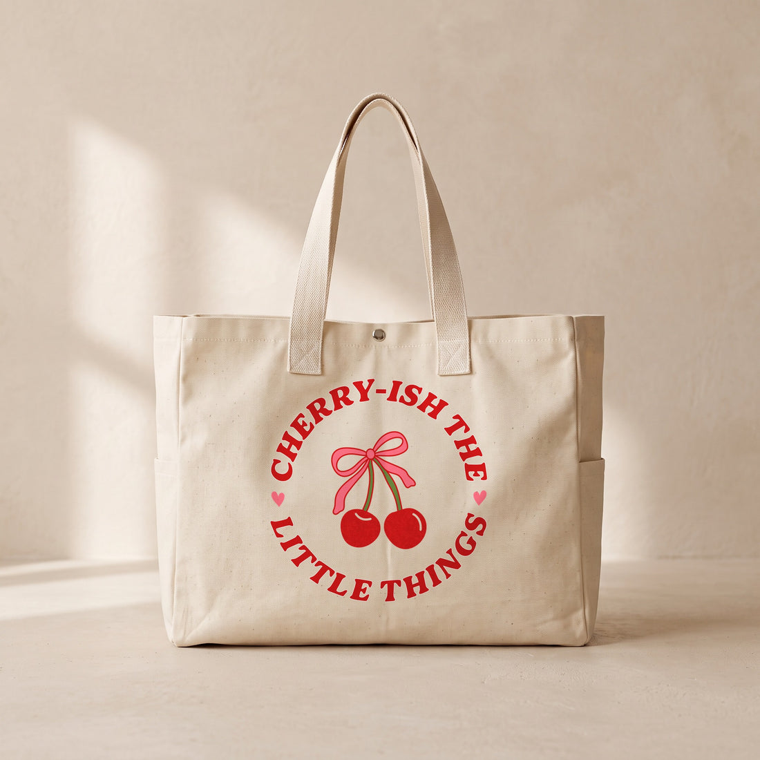 Little Cherry - Çıtçıtlı Tote Bag