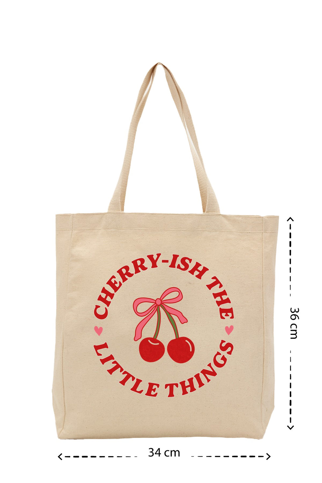 Little Cherry - Kanvas Çanta - Krem