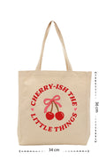 Little Cherry - Kanvas Çanta - Krem