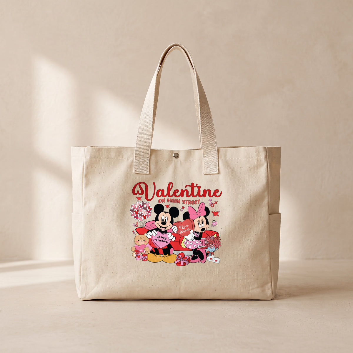 Love Minnie&Mickey - Çıtçıtlı Tote Bag
