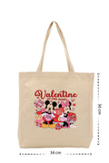 Love Minnie&Mickey - Kanvas Çanta - Krem