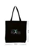 Love Pilates - Kanvas Çanta - Siyah
