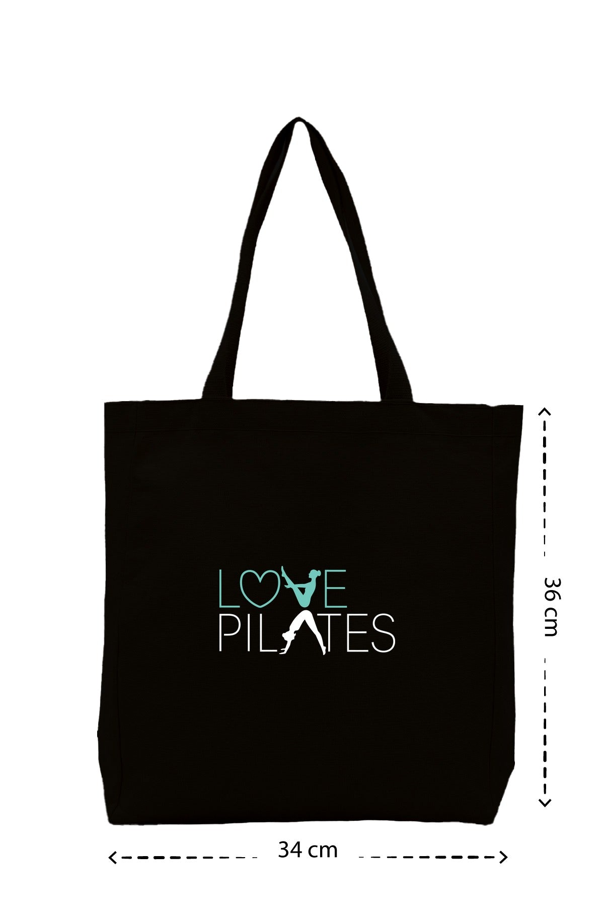 Love Pilates - Kanvas Çanta - Siyah