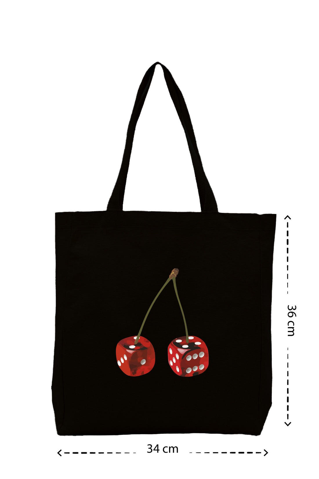 Lucky Cherry - Kanvas Çanta - Krem